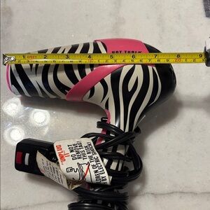 Zebra Print Hair Dryer with Pink Accent